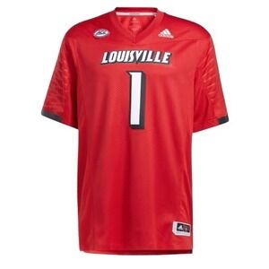 New Louisville Cardinals Adidas Football Jersey ACC Red Mens Number 1 #1 Size XL
